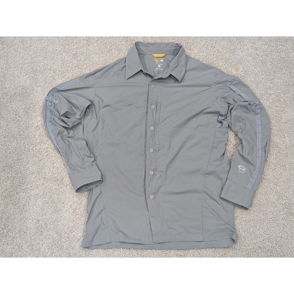 Mountain Hardwear Vented Long Sleeve Button Up Roll Tab Fishing Shirt Men's Sz M